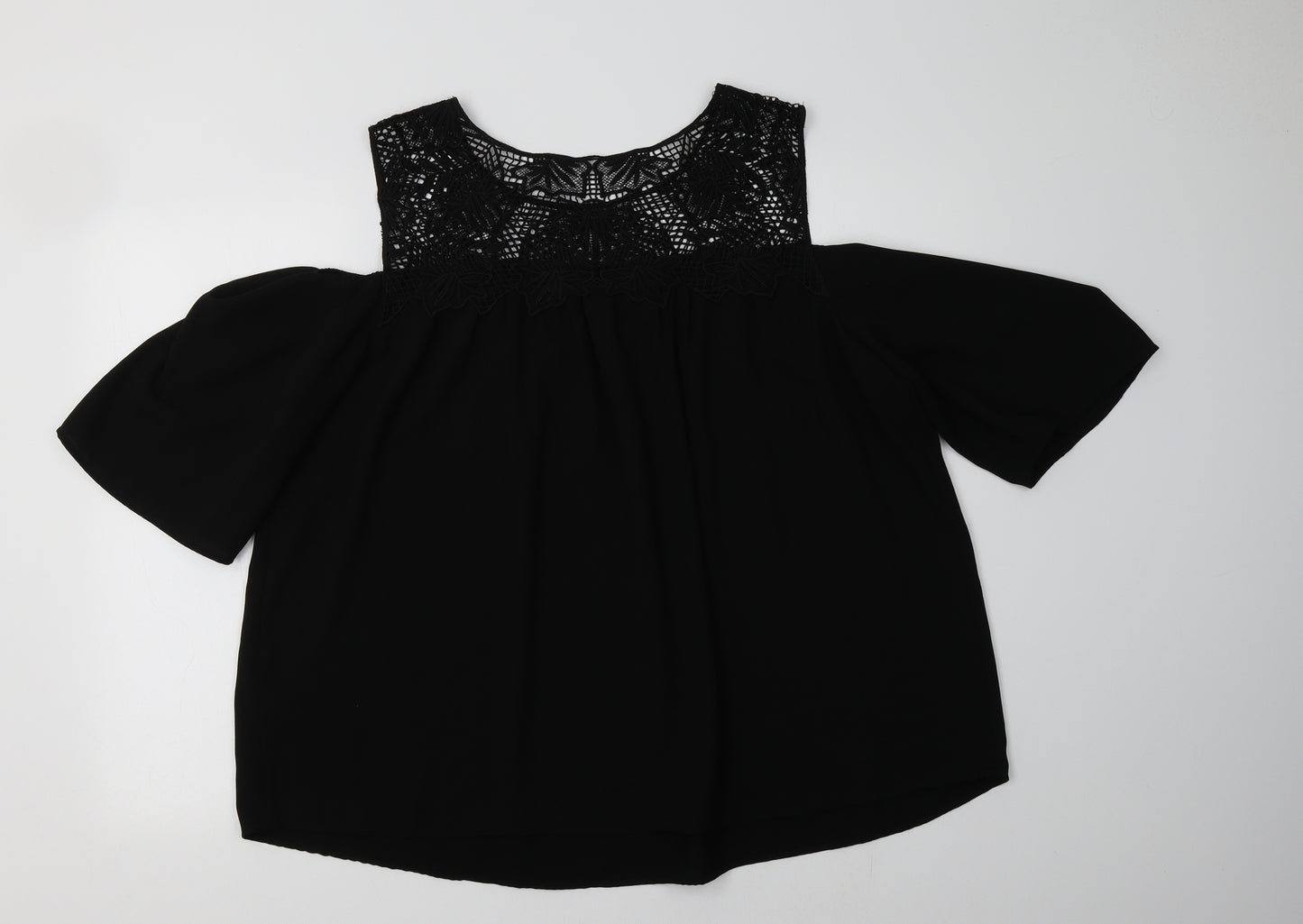 Soon Womens Black  Polyester Basic Blouse Size 20