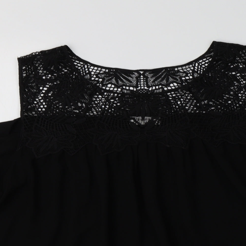 Soon Womens Black  Polyester Basic Blouse Size 20