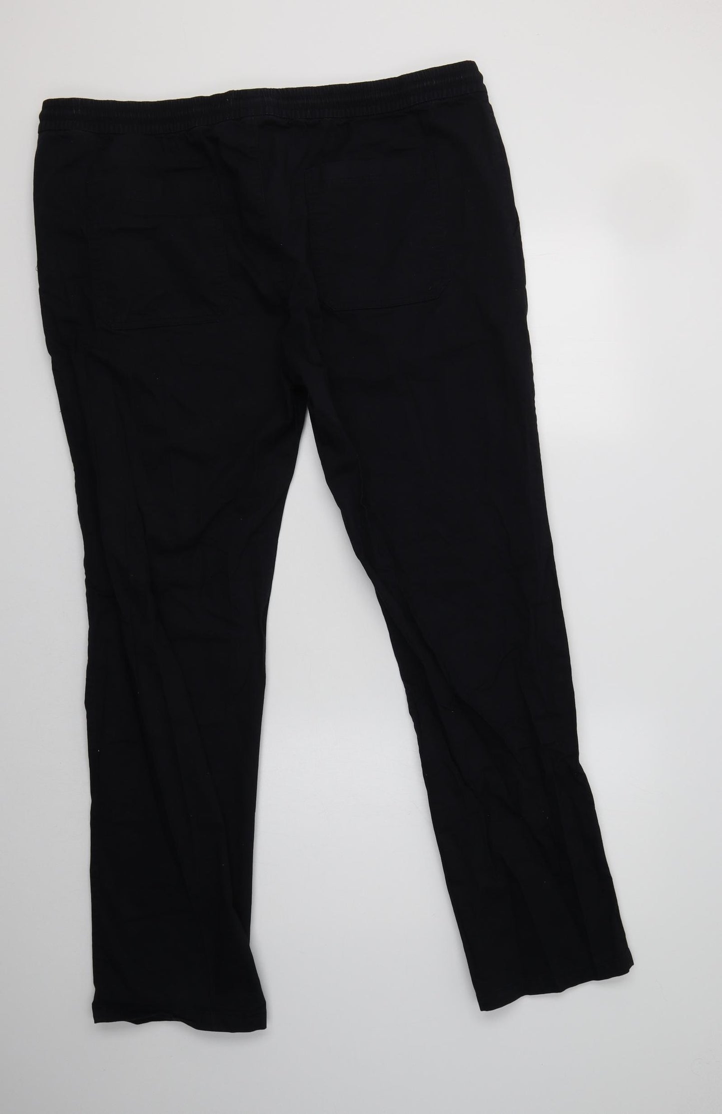 M&S Mens Black  Cotton Jogger Trousers Size 2XL L33 in Regular