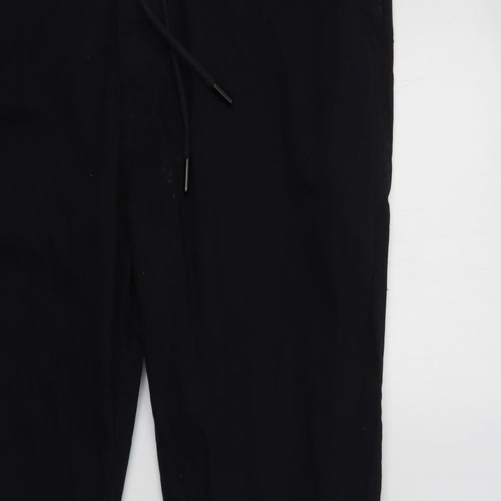 M&S Mens Black  Cotton Jogger Trousers Size 2XL L33 in Regular