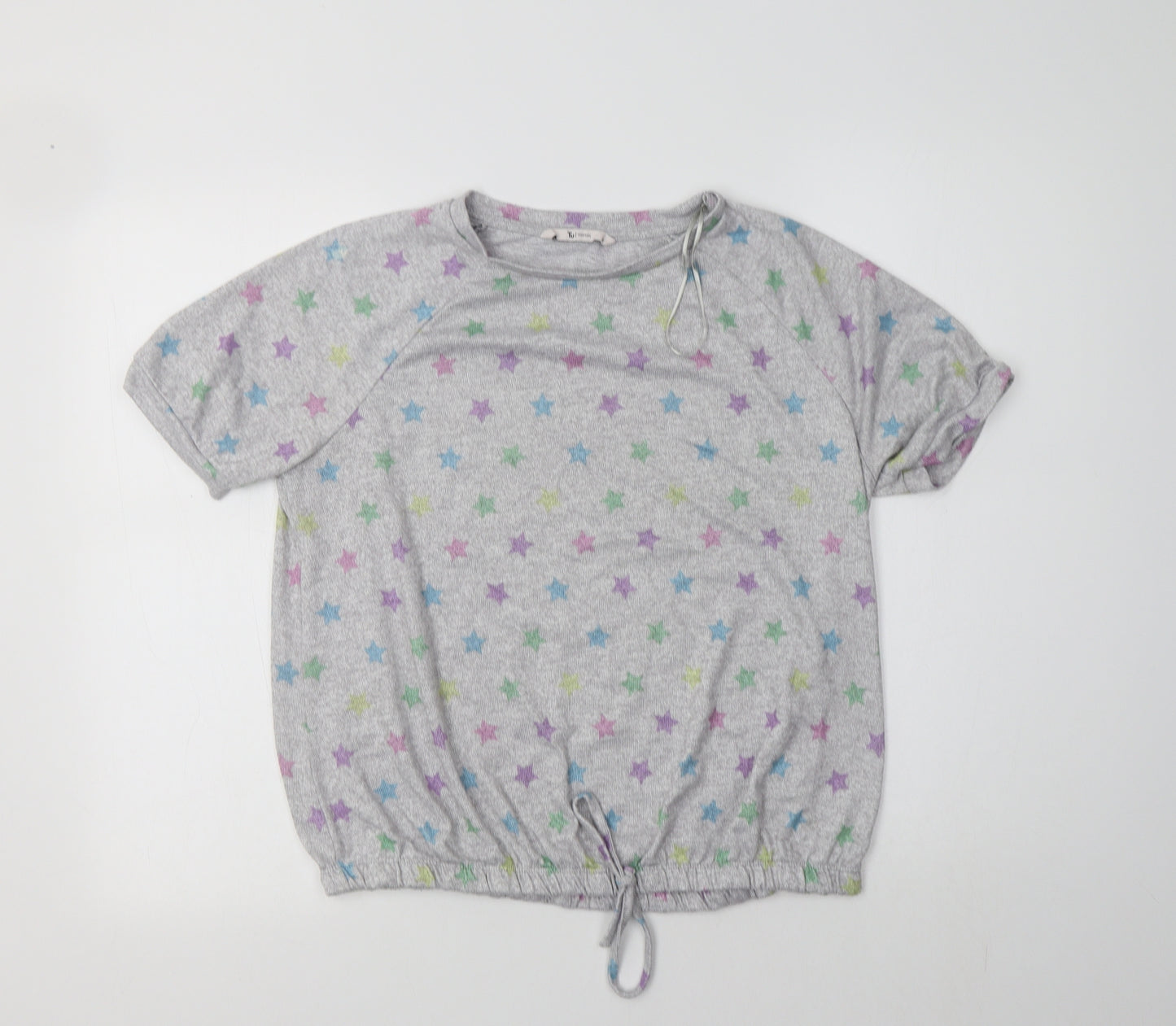 TU Womens Grey Geometric Polyester Top Pyjama Top Size 12   - Star Print