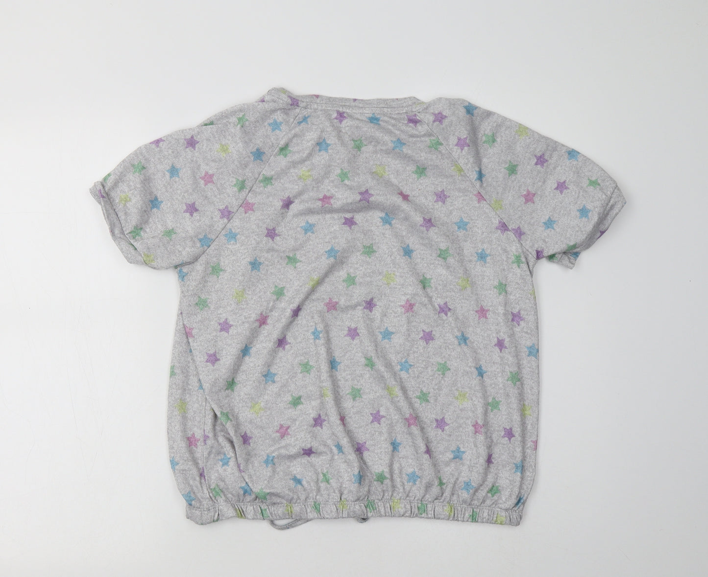 TU Womens Grey Geometric Polyester Top Pyjama Top Size 12   - Star Print