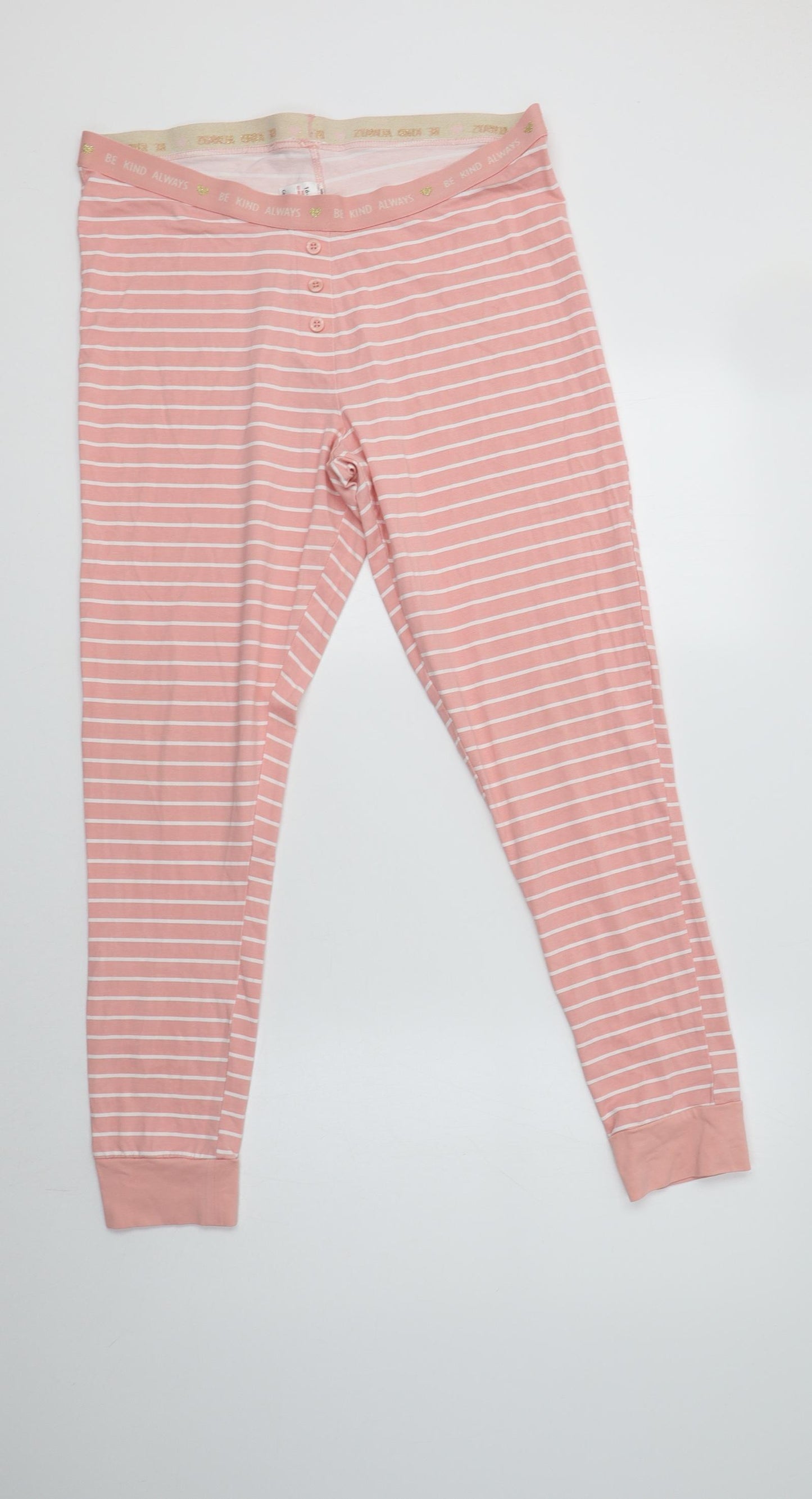 George Womens Pink Striped Cotton  Pyjama Pants Size 16