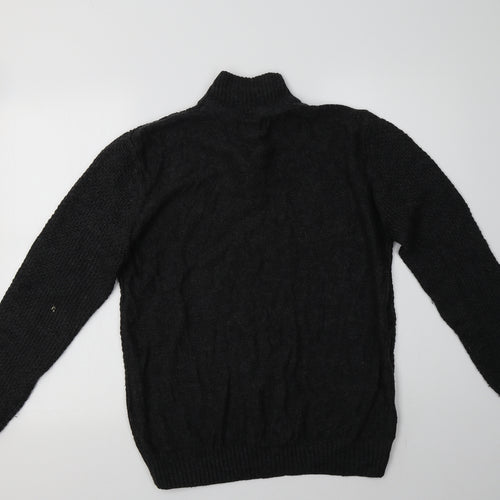 Matalan Mens Grey Collared  Acrylic Henley Jumper Size L