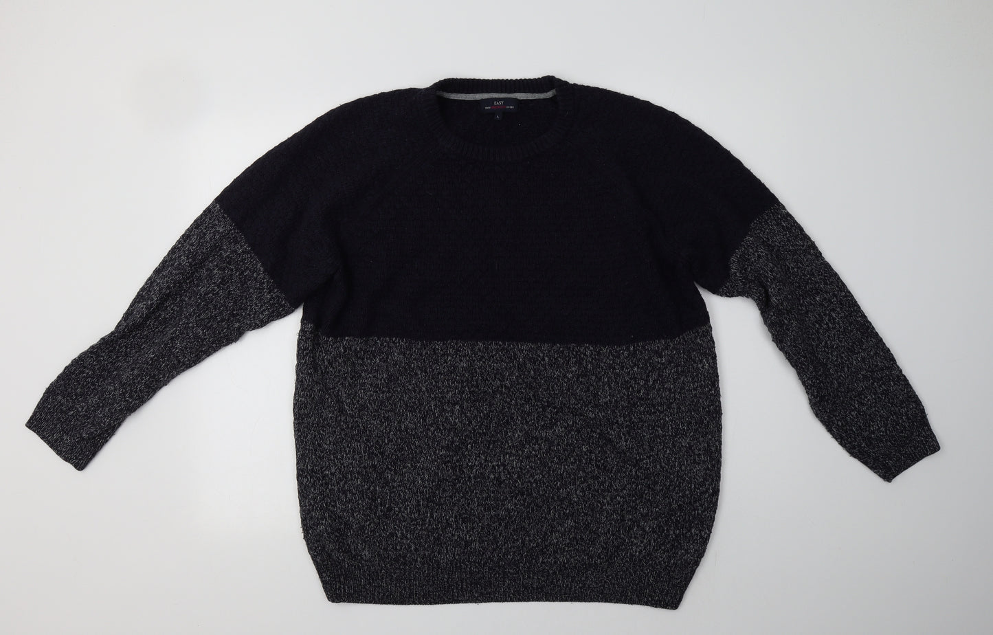 George Mens Blue Crew Neck  Acrylic Pullover Jumper Size L