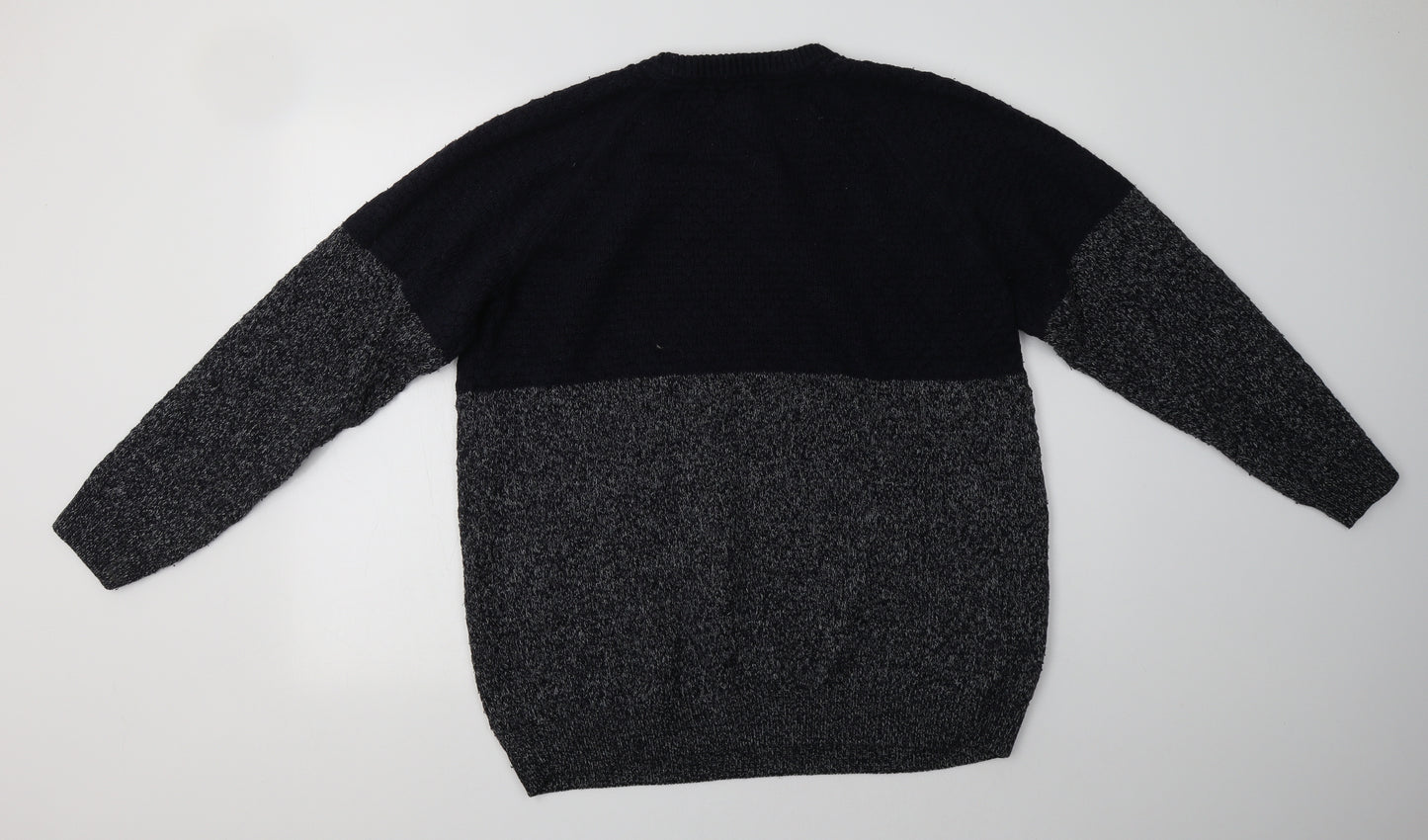 George Mens Blue Crew Neck  Acrylic Pullover Jumper Size L