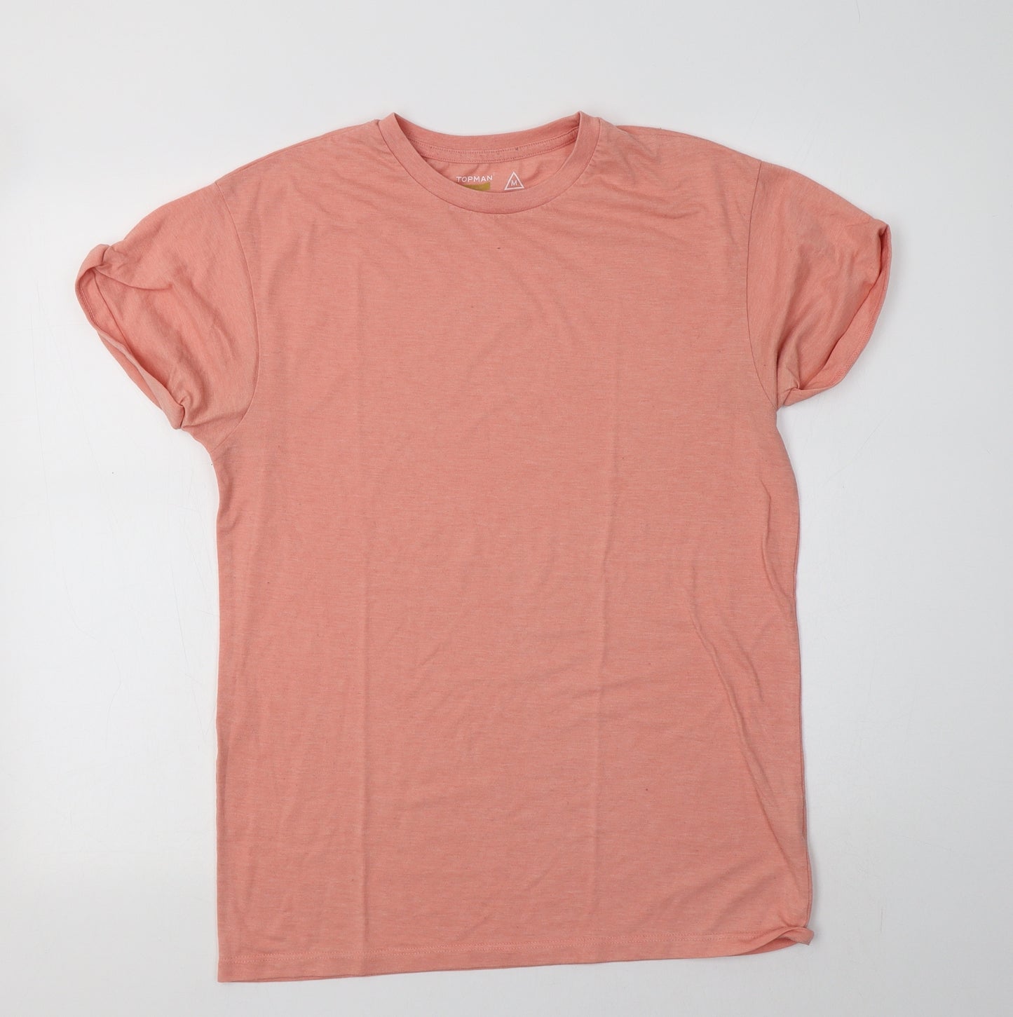 Topman Mens Pink  Polyester  T-Shirt Size M Crew Neck