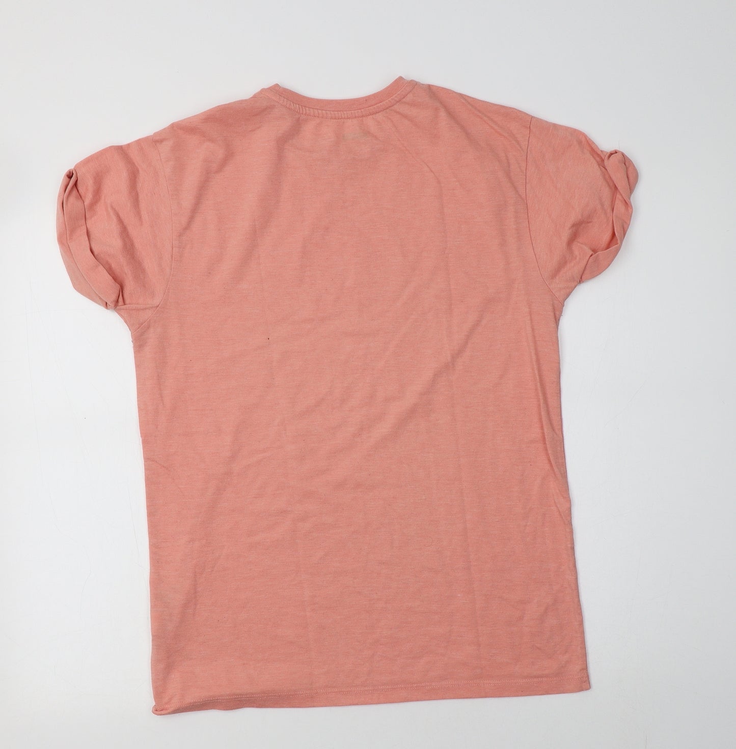 Topman Mens Pink  Polyester  T-Shirt Size M Crew Neck