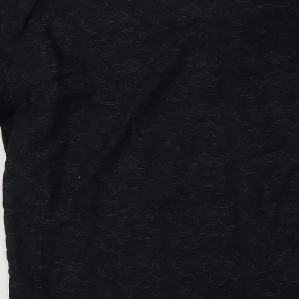 Autograph Mens Black Floral Cotton  Dress Shirt Size 16 Collared