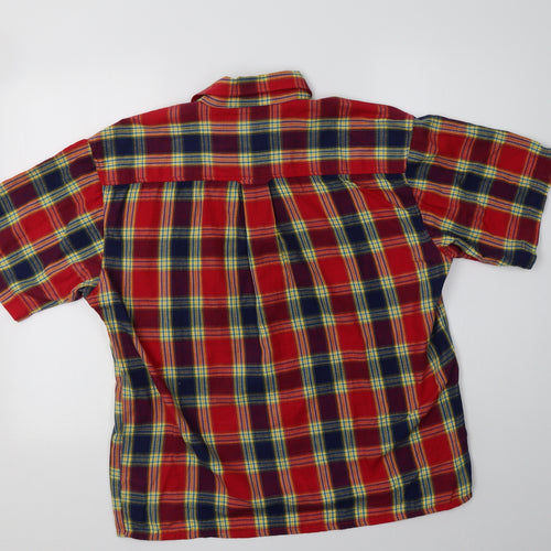 Rivers Mens Red Check Cotton  Button-Up Size S Collared