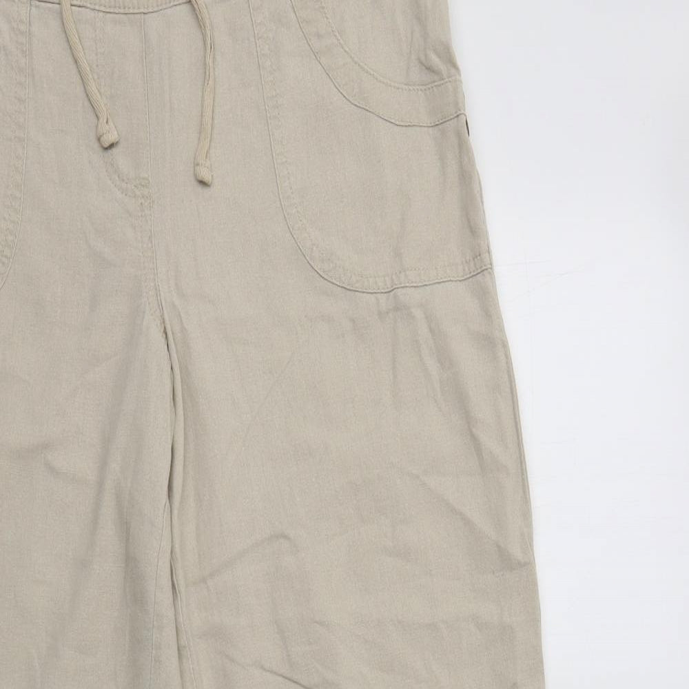 BHS Womens Beige  Linen Trousers  Size 12 L25 in Regular