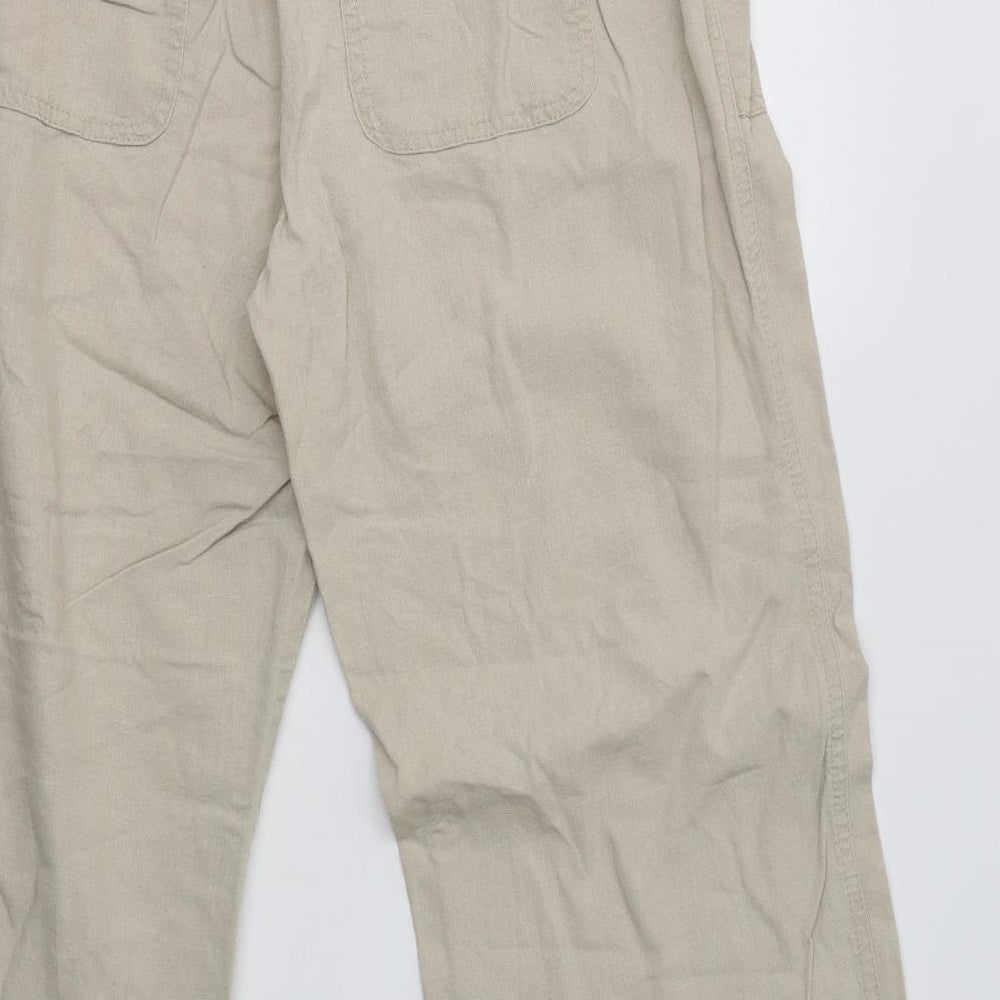 BHS Womens Beige  Linen Trousers  Size 12 L25 in Regular