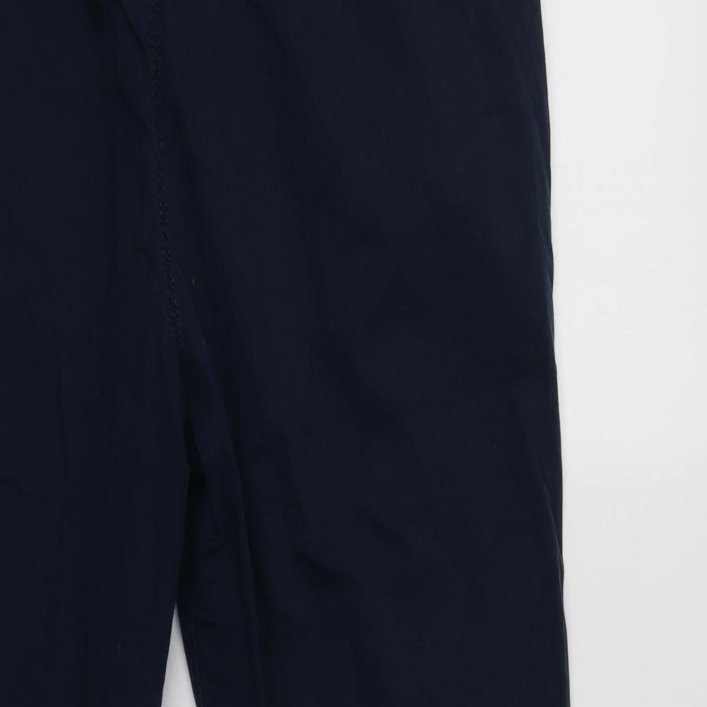 F&F Womens Blue  Cotton Cropped Trousers Size 14 L25 in Regular