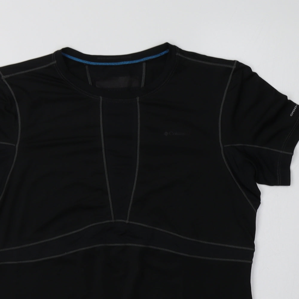 Columbia Womens Black  Polyester Basic T-Shirt Size M Crew Neck