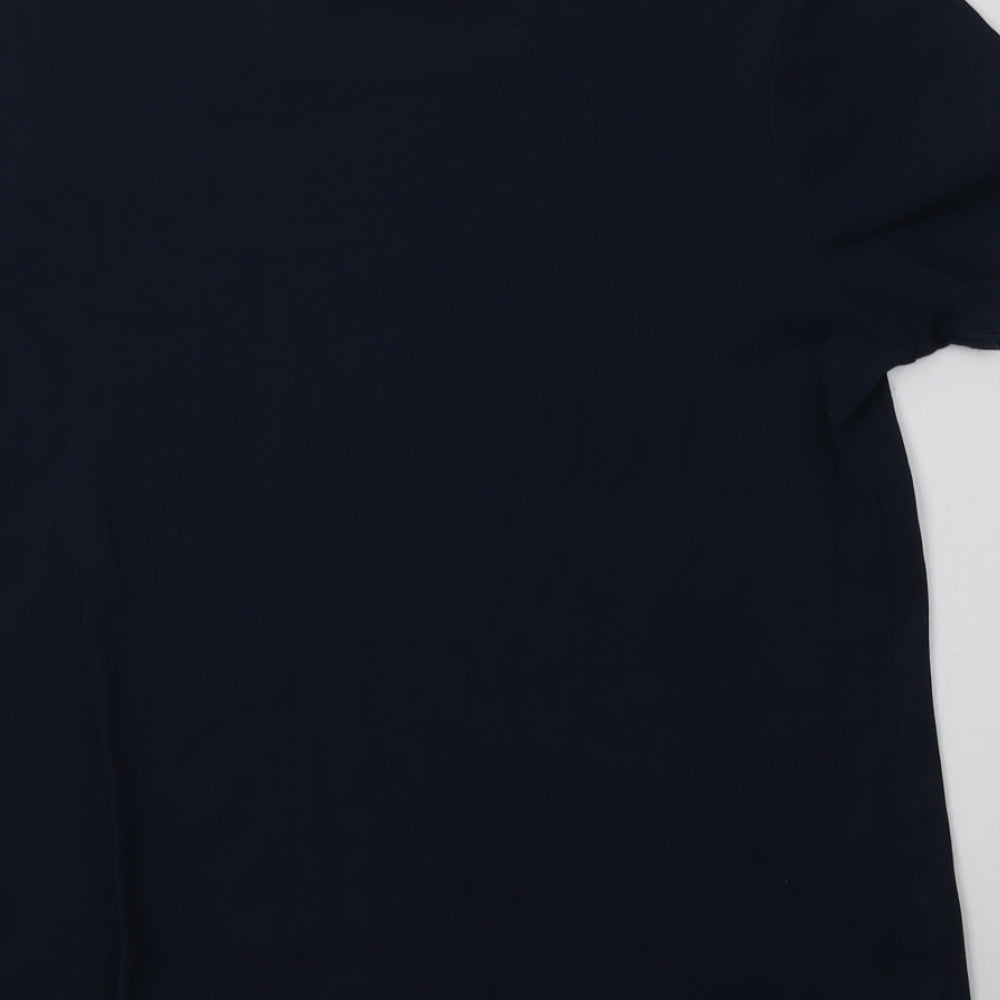 M&S Womens Blue  Cotton Basic T-Shirt Size 16 Crew Neck