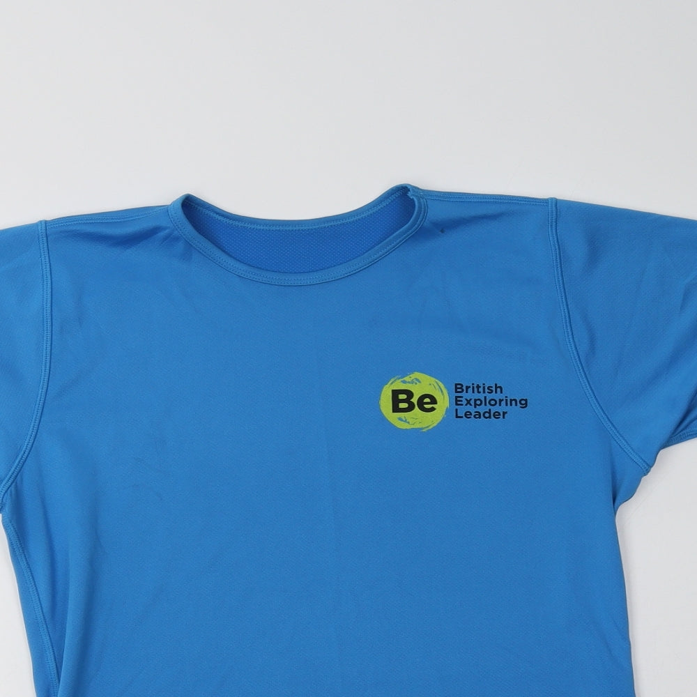 Parameta T Mens Blue  Polyester  T-Shirt Size M Crew Neck