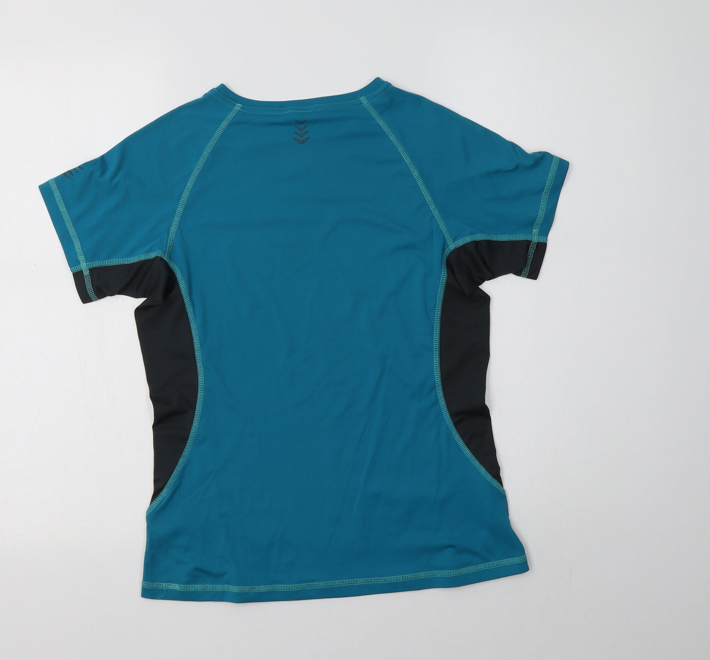 RAB Womens Green Colourblock Polyester Basic Polo Size 12 Crew Neck