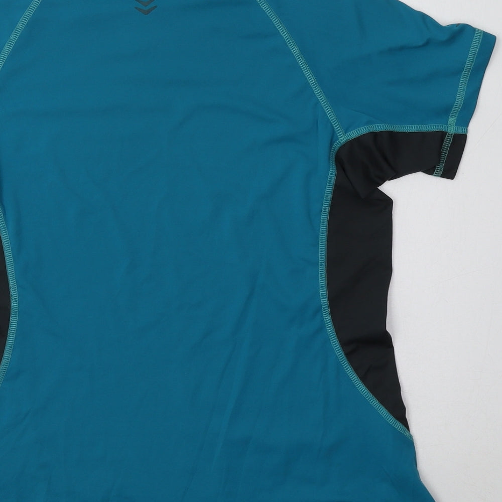RAB Womens Green Colourblock Polyester Basic Polo Size 12 Crew Neck