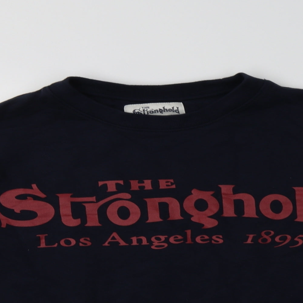 The Stronghold Mens Blue  Cotton Pullover Sweatshirt Size L