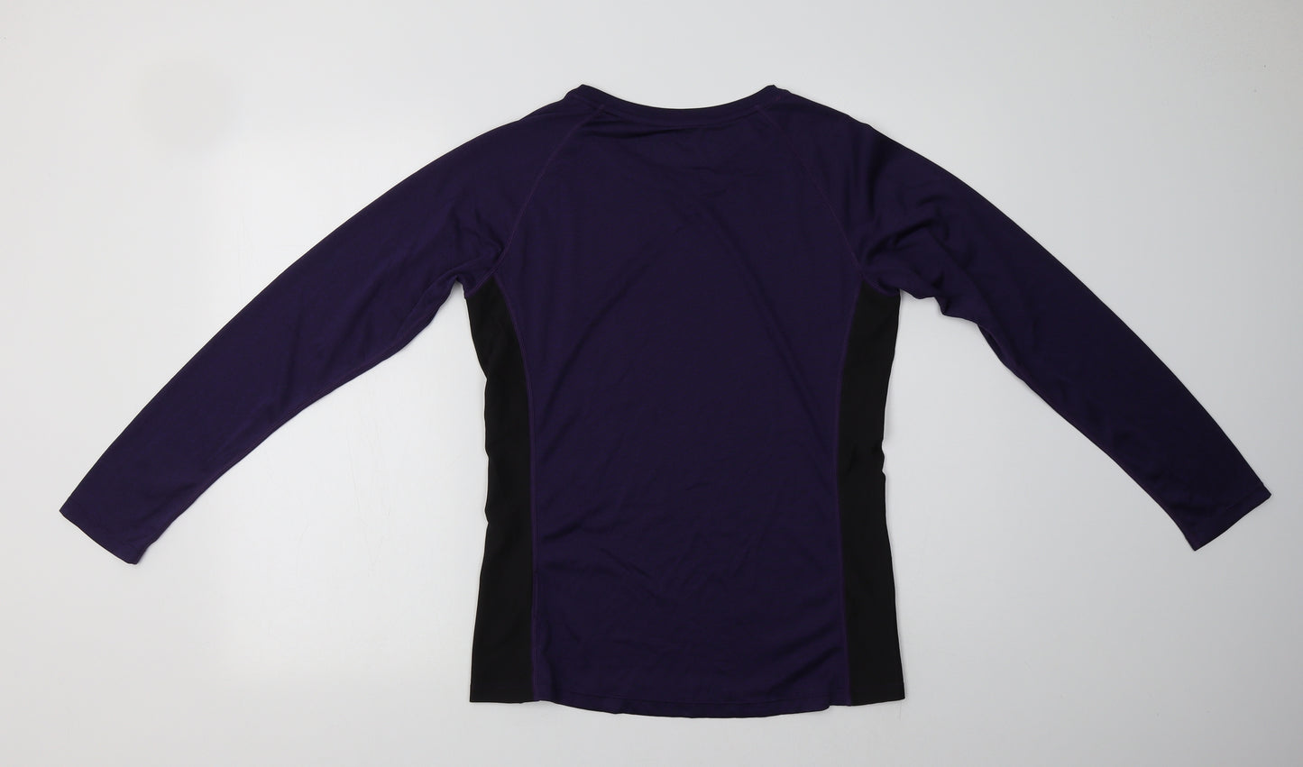 North Ridge Womens Purple Colourblock Polyester Basic T-Shirt Size 14 Crew Neck