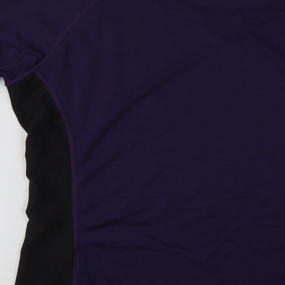 North Ridge Womens Purple Colourblock Polyester Basic T-Shirt Size 14 Crew Neck