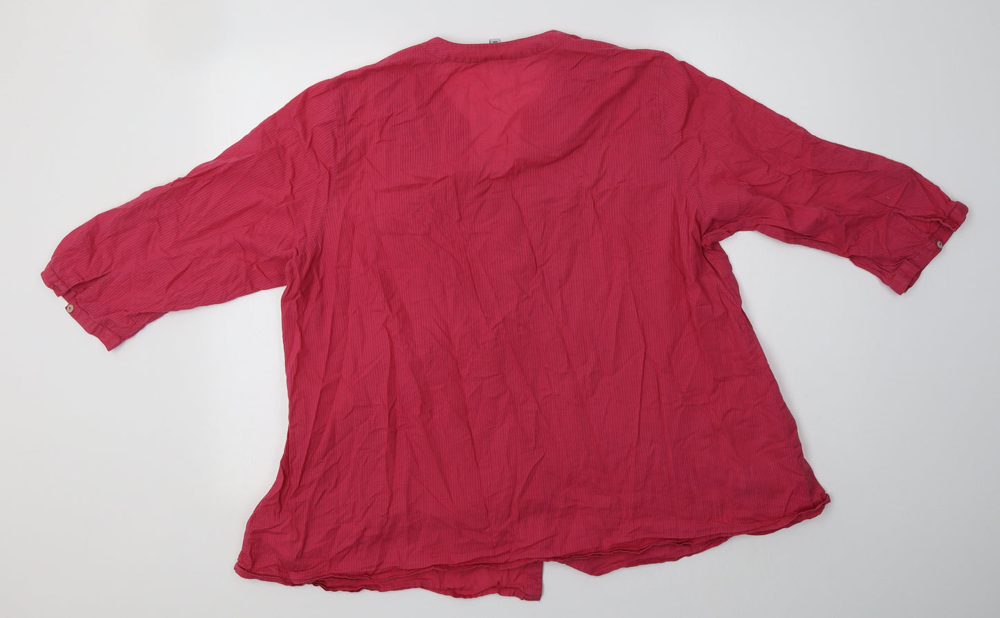 Julipa Womens Pink Floral Cotton Basic Button-Up Size 20 V-Neck