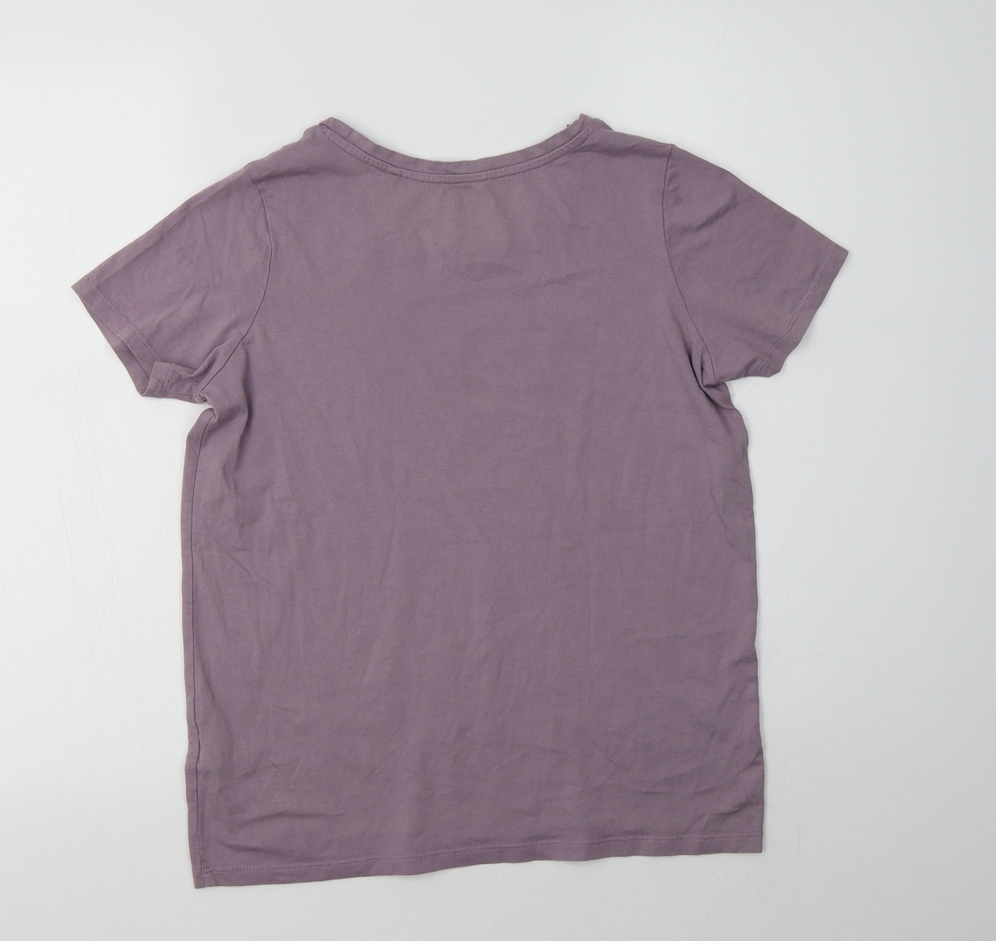 NEXT Womens Purple  Cotton Basic T-Shirt Size 8 Crew Neck
