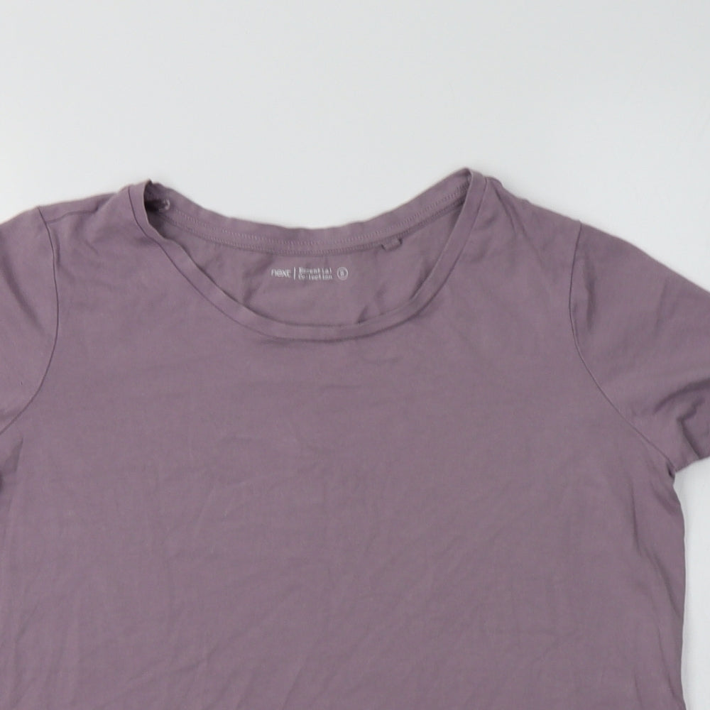 NEXT Womens Purple  Cotton Basic T-Shirt Size 8 Crew Neck