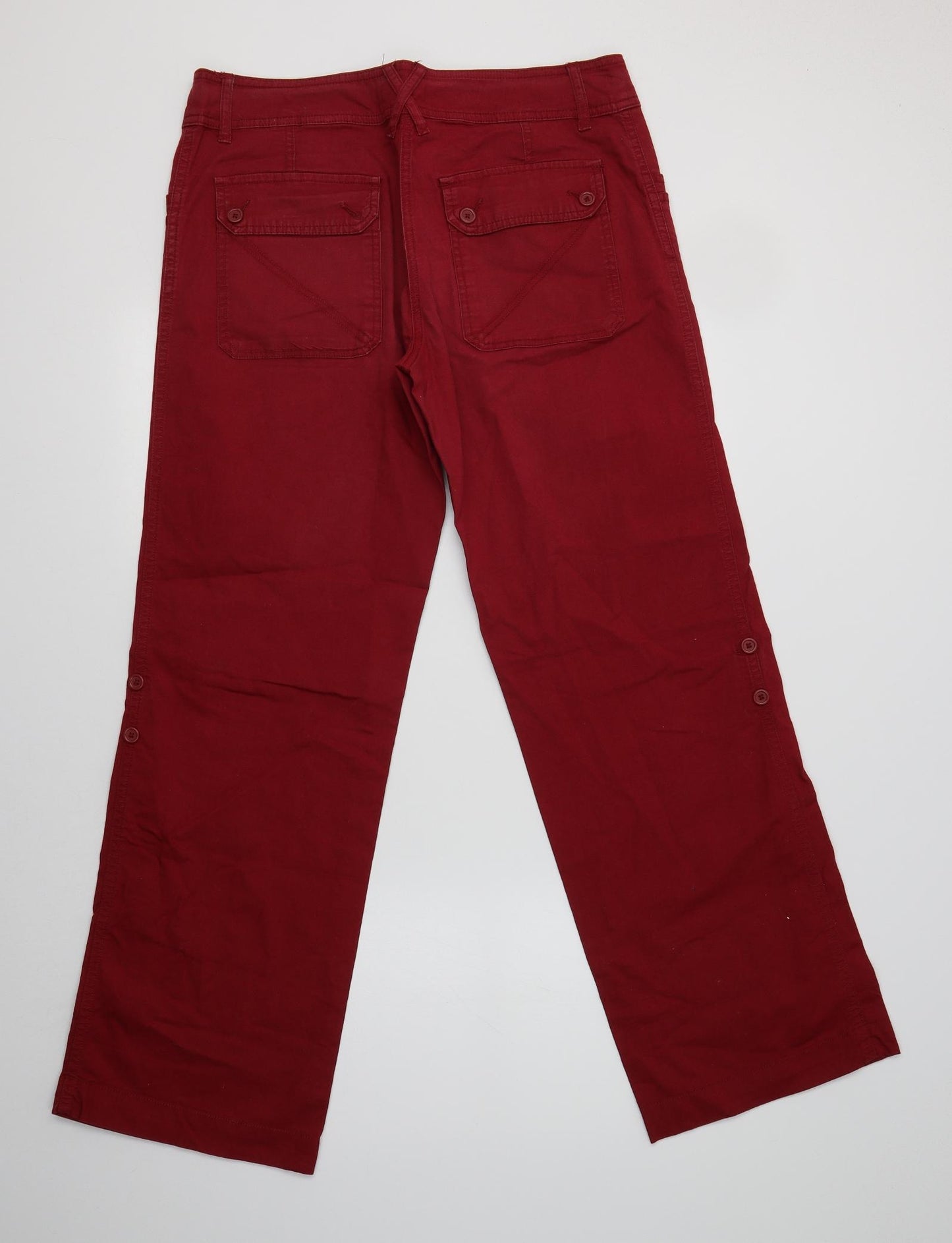 H&M Womens Red  Cotton Bootcut Jeans Size 14 L33 in Regular