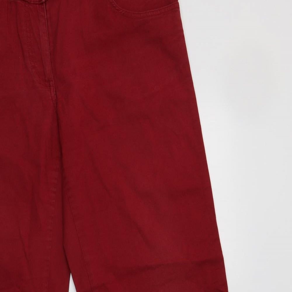 H&M Womens Red  Cotton Bootcut Jeans Size 14 L33 in Regular
