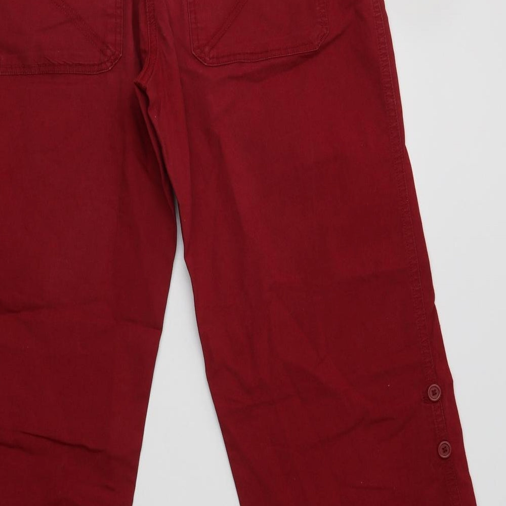 H&M Womens Red  Cotton Bootcut Jeans Size 14 L33 in Regular
