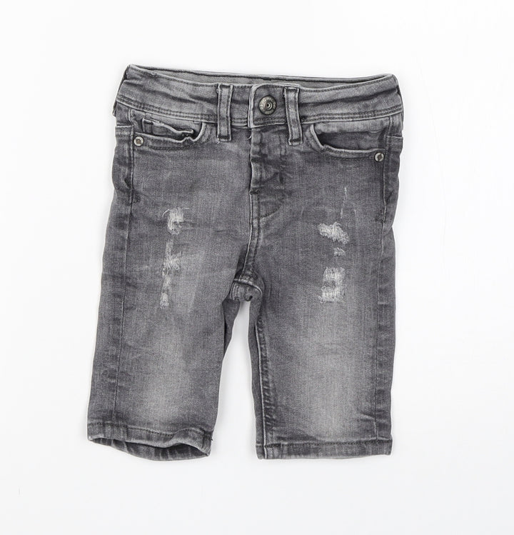 Denim Co Boys Grey  Cotton Cropped Jeans Size 18-24 Months
