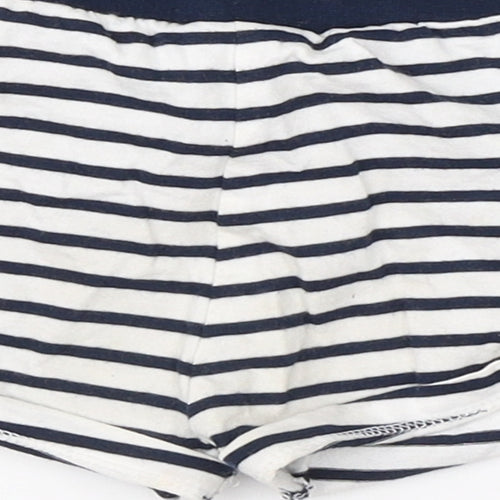 F&F Boys White Striped Cotton Sweatpants Trousers Size 9-12 Months
