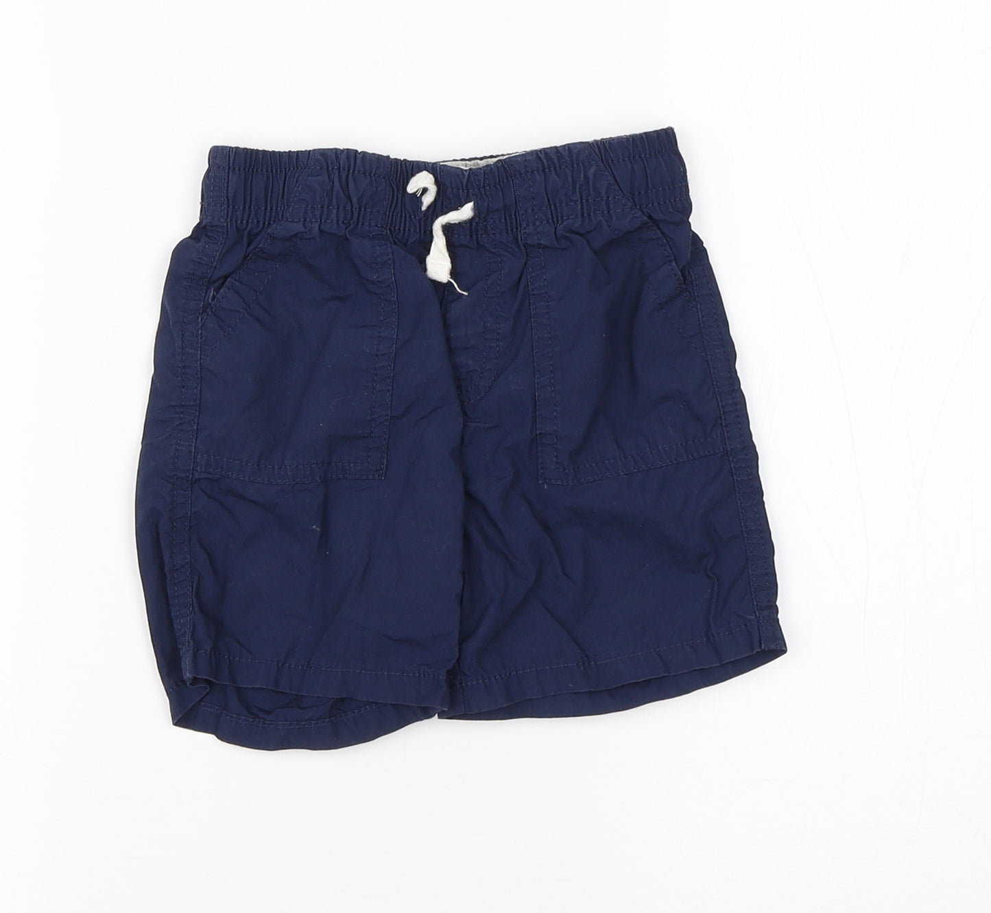 Preworn Boys Blue  Cotton Cargo Trousers Size 12-18 Months