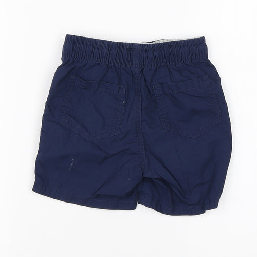 Preworn Boys Blue  Cotton Cargo Trousers Size 12-18 Months