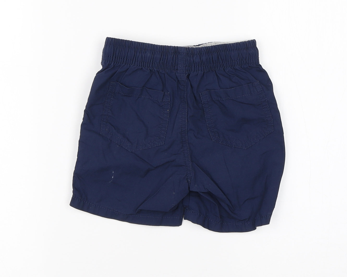 Preworn Boys Blue  Cotton Cargo Trousers Size 12-18 Months
