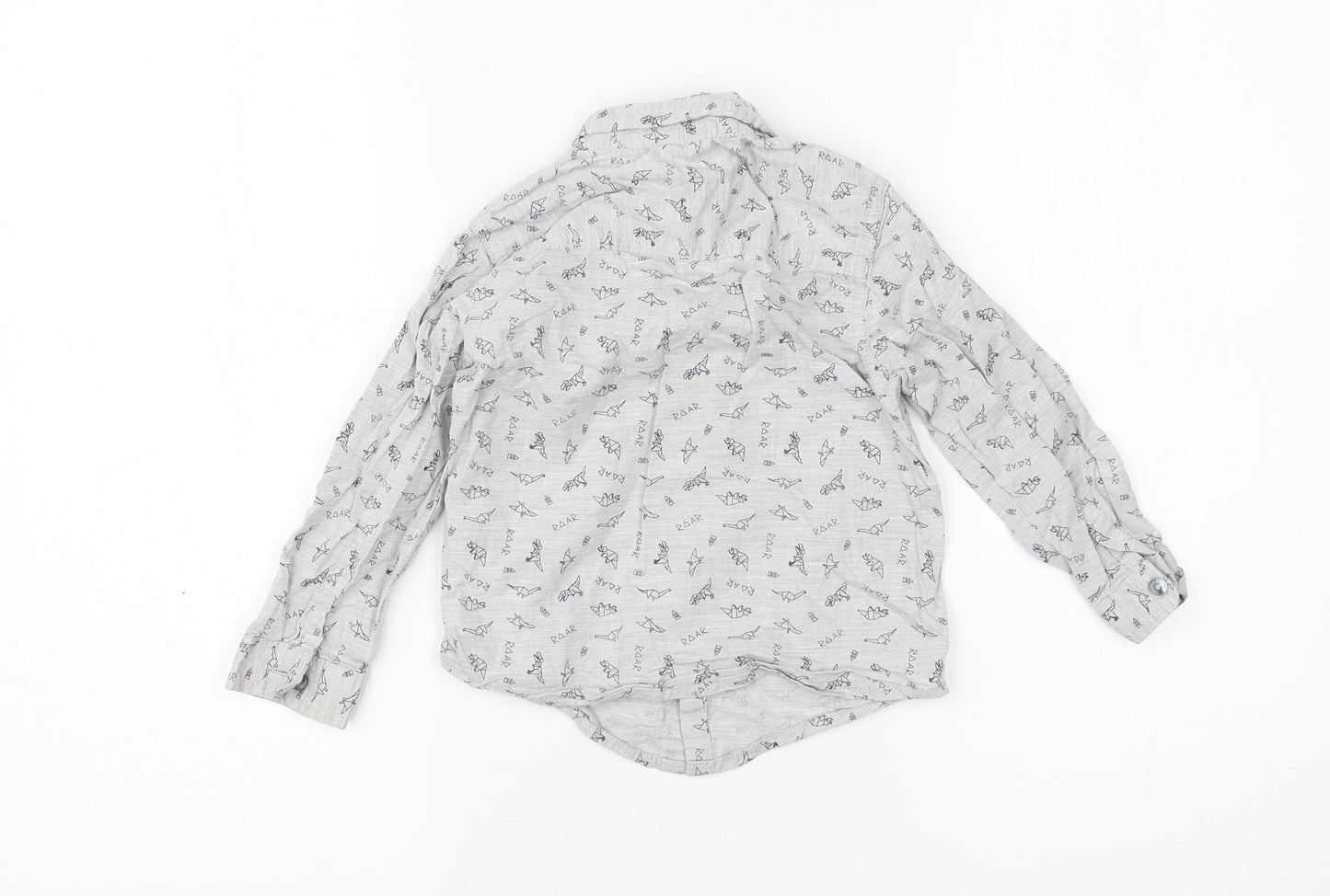 F&F Boys Grey  Cotton Basic Button-Up Size 2-3 Years Collared Button
