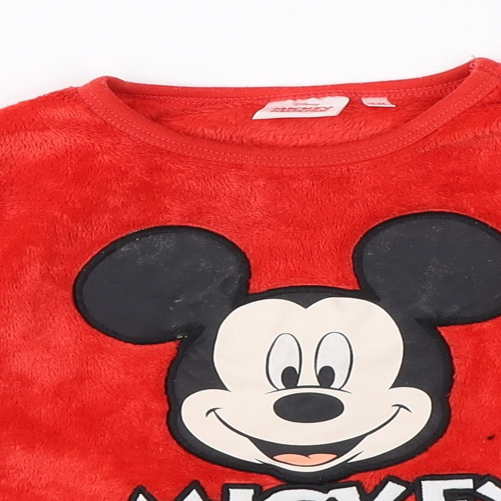 Disney Boys Red  Polyester  Pyjama Top Size 18-24 Months   - disney mickey mouse