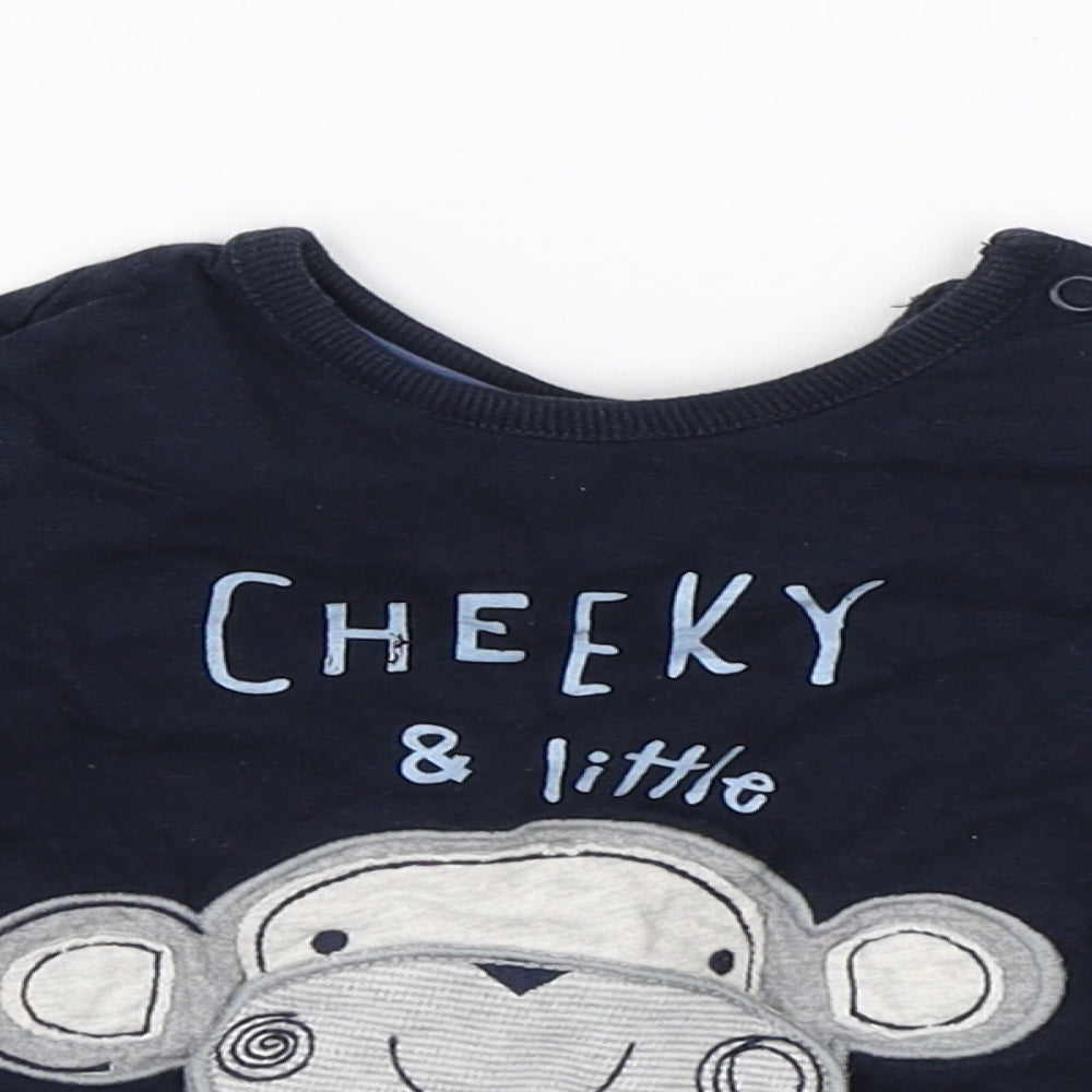 George Boys Blue  Cotton Pullover Jumper Size 3-6 Months