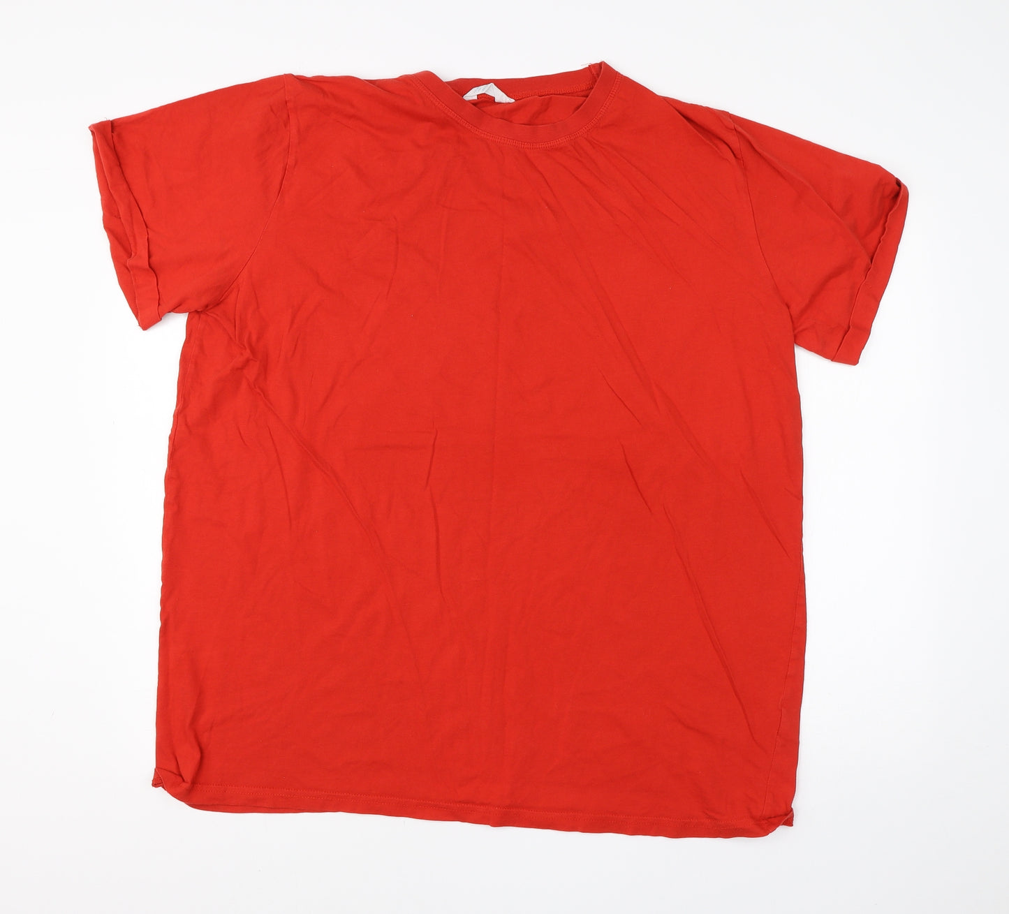 Primark Womens Red  Cotton Basic T-Shirt Size XL Round Neck