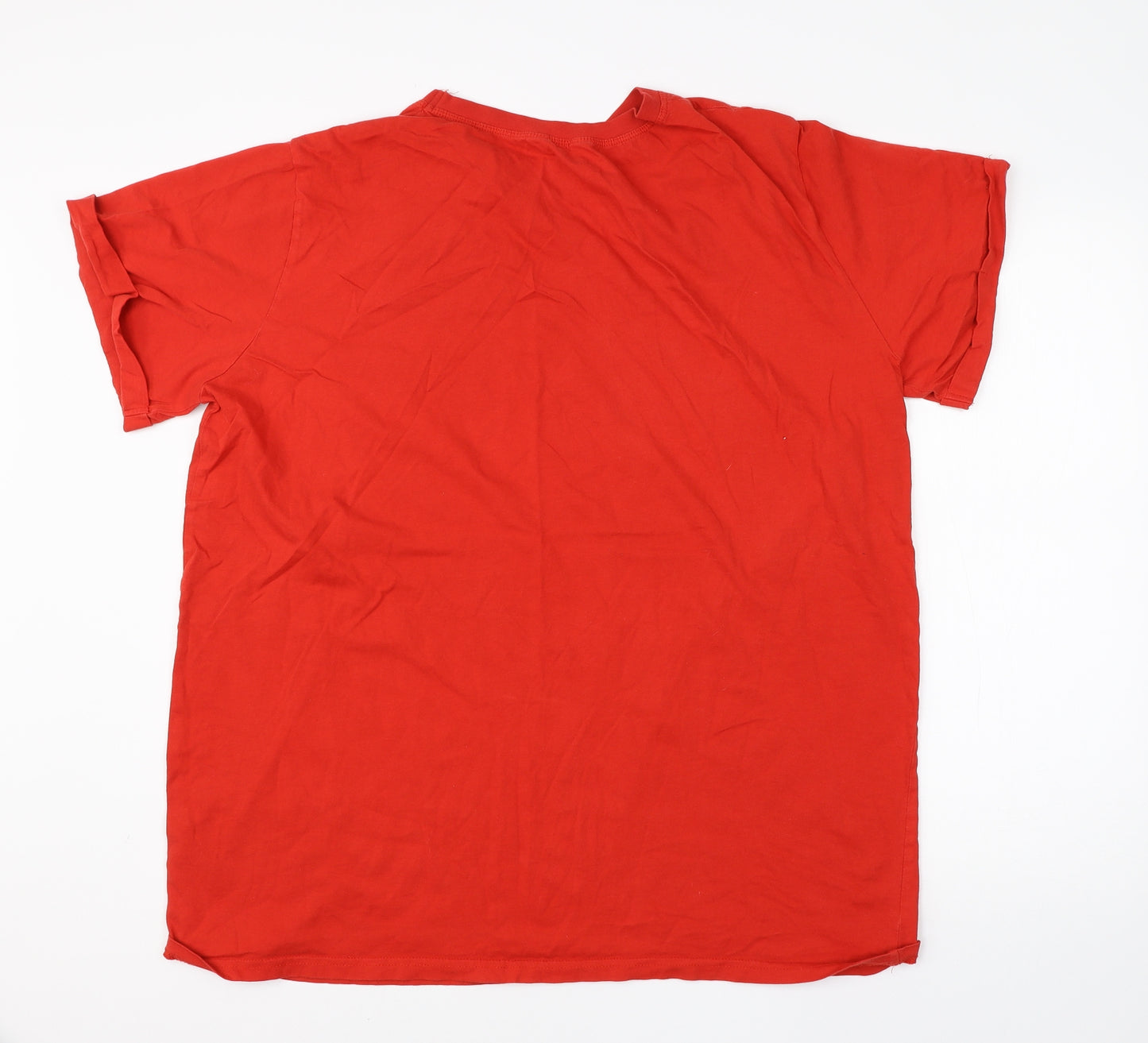 Primark Womens Red  Cotton Basic T-Shirt Size XL Round Neck