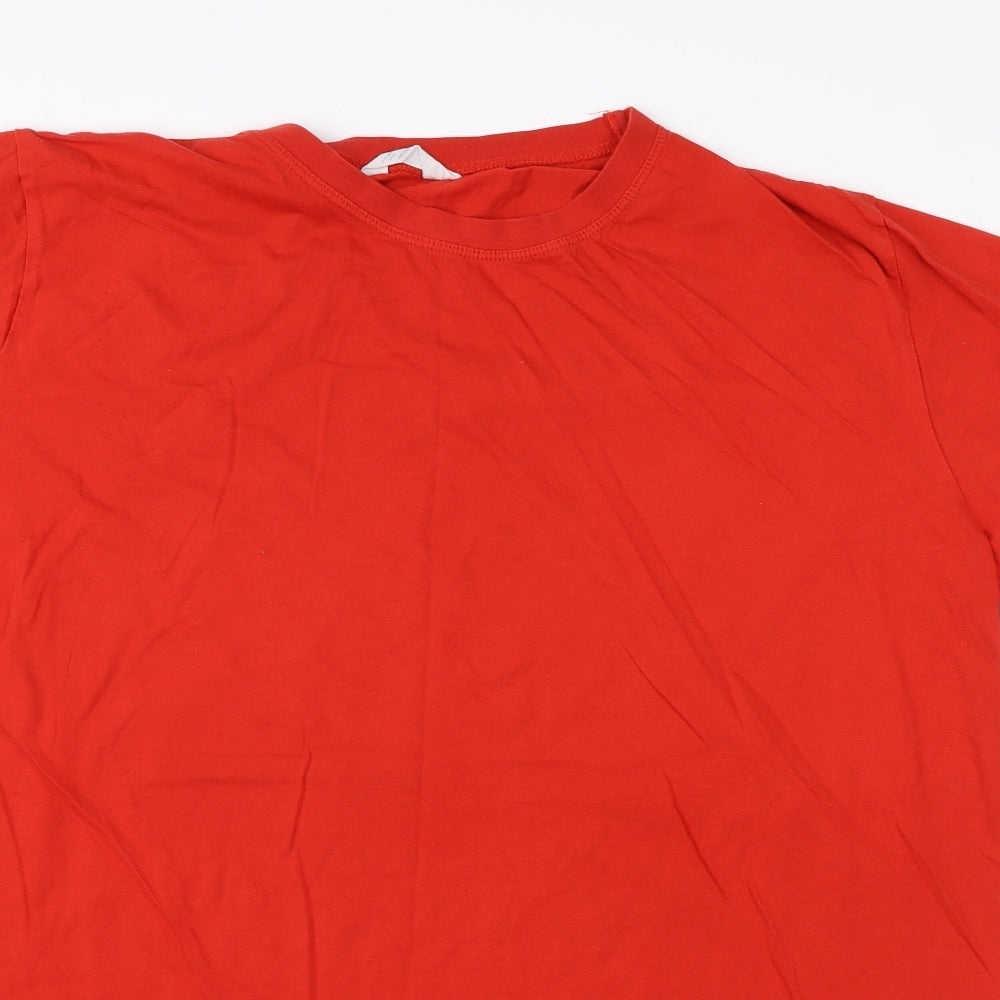 Primark Womens Red  Cotton Basic T-Shirt Size XL Round Neck