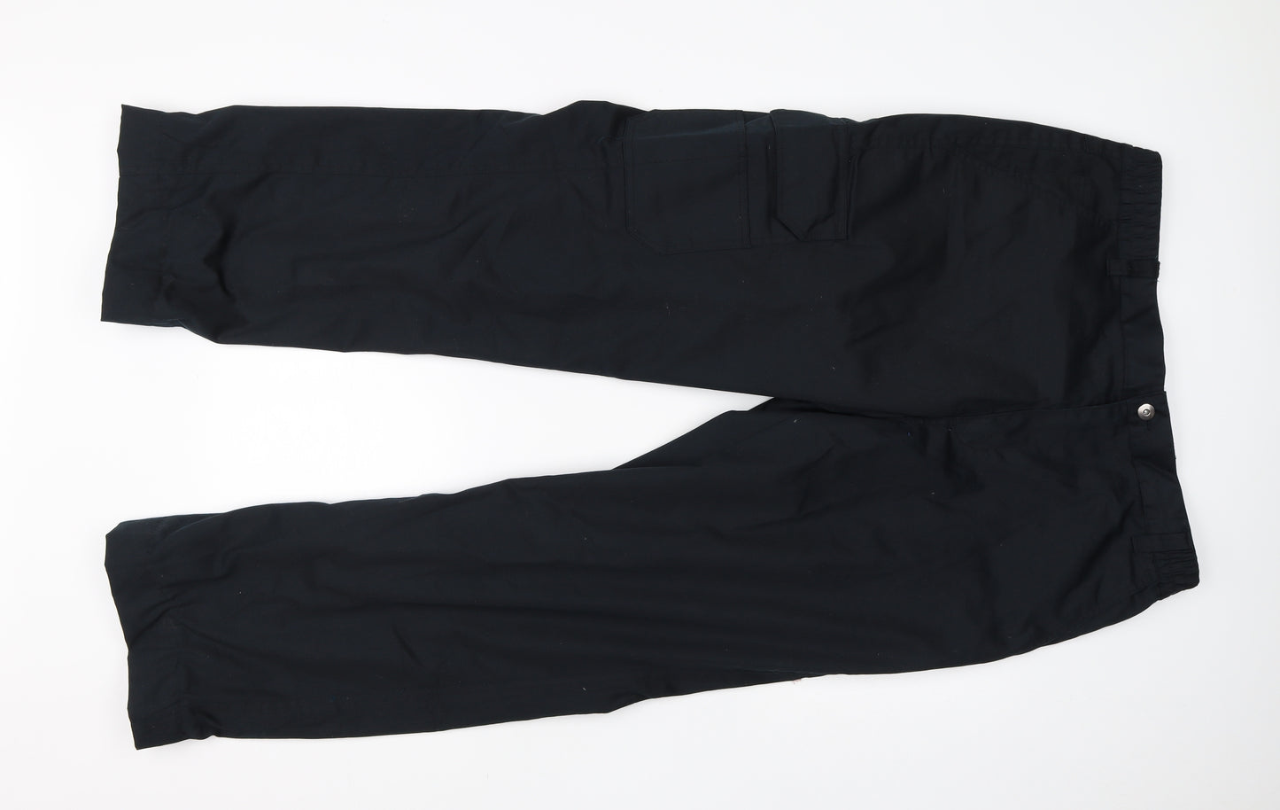 Preworn Mens Black  Cotton Cargo Trousers Size 36 L28 in Regular