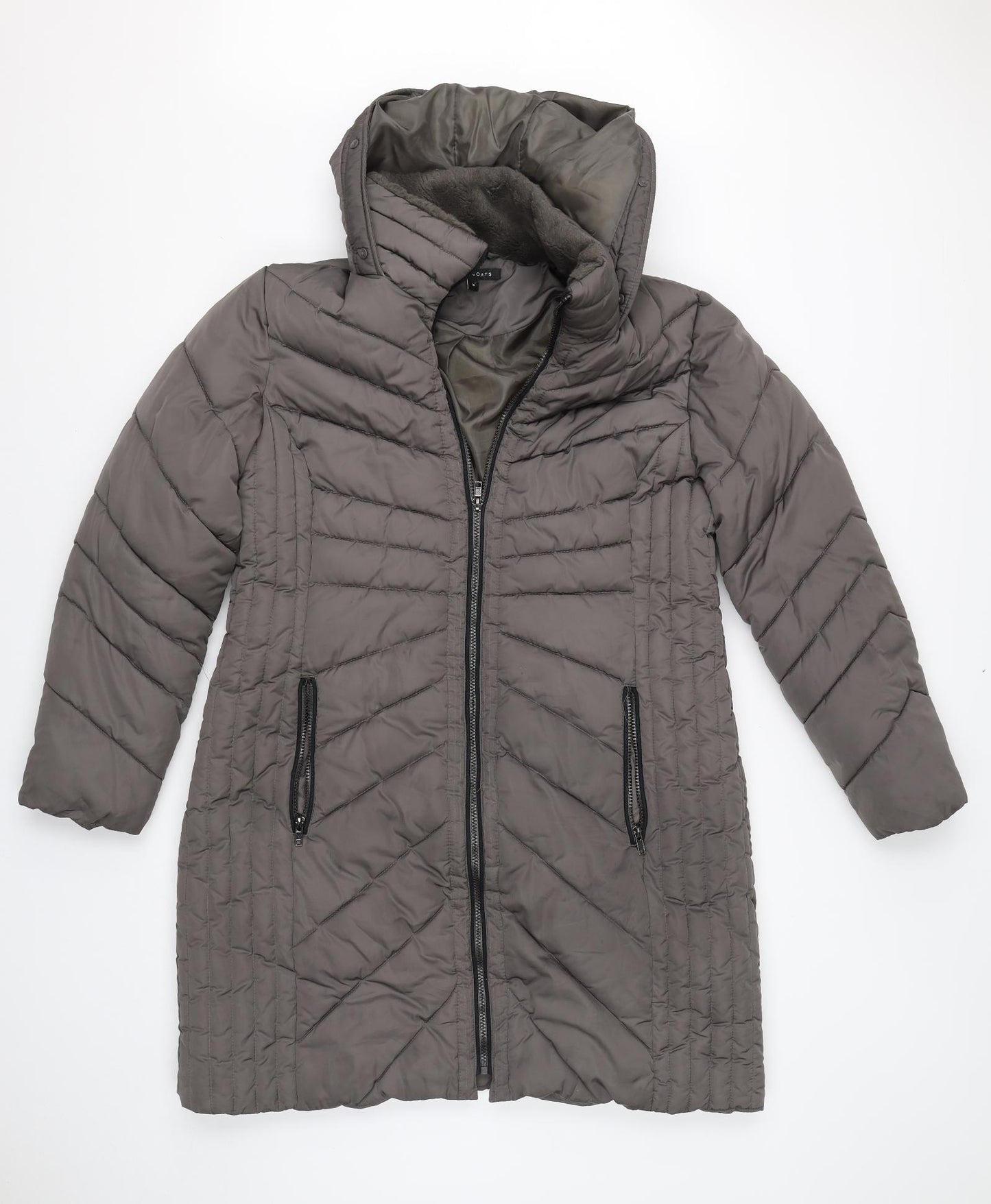 Love Coats Womens Grey   Puffer Jacket Coat Size 16  Zip