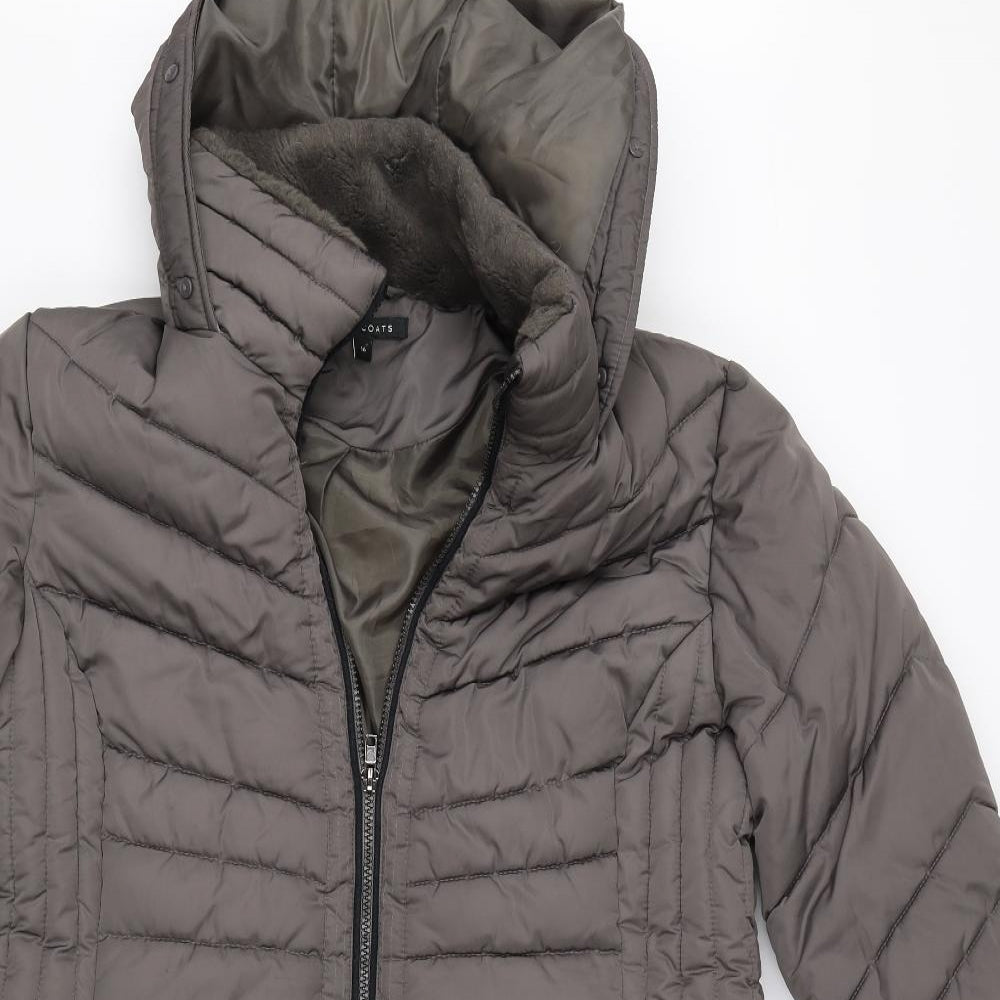 Love Coats Womens Grey   Puffer Jacket Coat Size 16  Zip