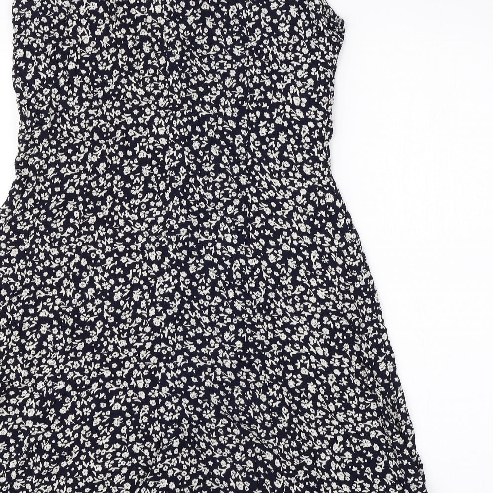 St Michaels Womens Black Floral Viscose Playsuit One-Piece Size 16