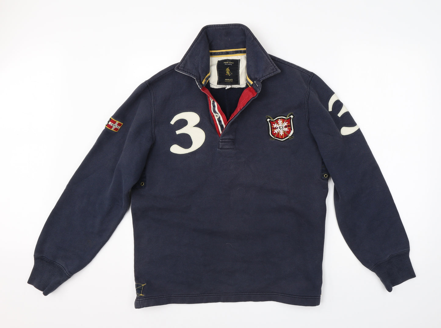 Joules Mens Blue Collared  Cotton Pullover Jumper Size S
