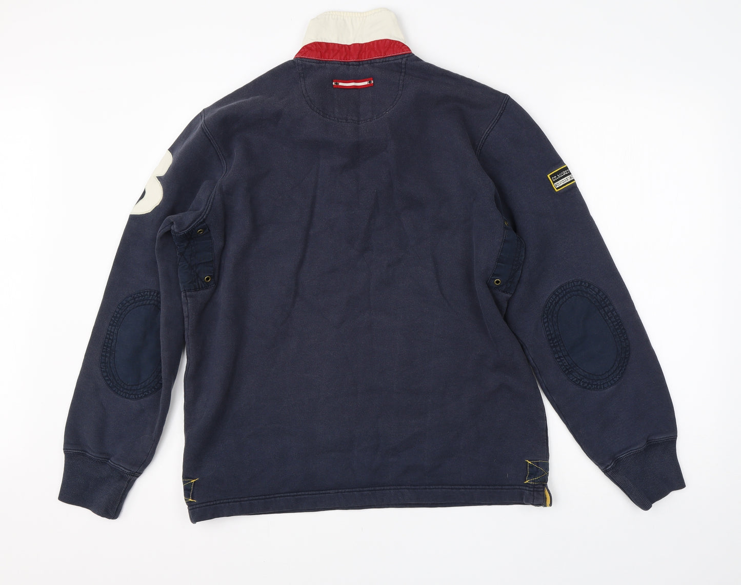 Joules Mens Blue Collared  Cotton Pullover Jumper Size S