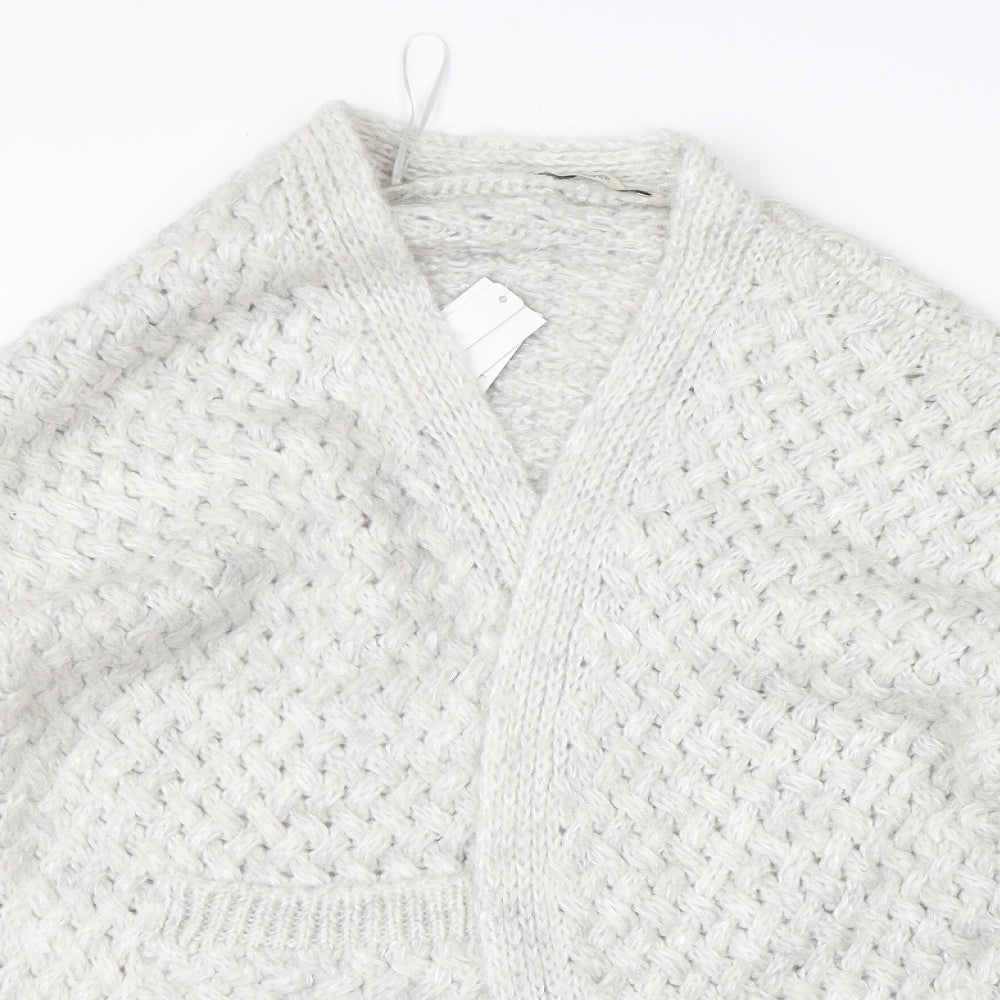 George Womens Grey Round Neck  Acrylic Cardigan Jumper Size L