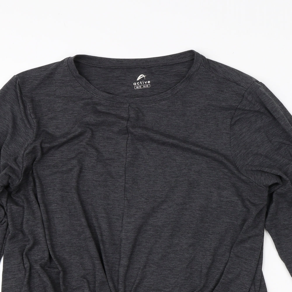 Active Womens Grey  Polyester Basic T-Shirt Size 10 Round Neck